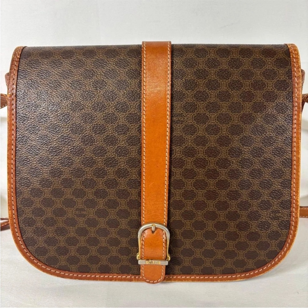Celine Dark Brown and Tan Shoulder Bag - Picture 15 of 16